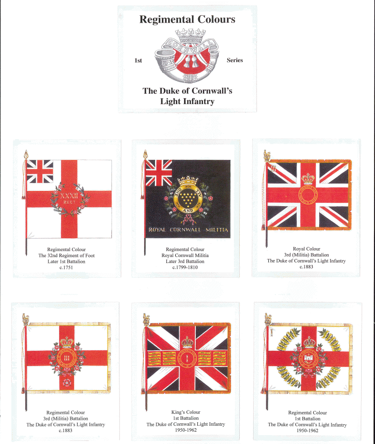 The Duke of Cornwall's Light Infantry 1st Series- 'Regimental Colours' Trade Card Set by David Hunter